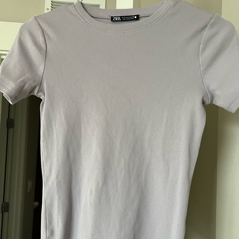 light purple shirt